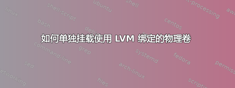 如何单独挂载使用 LVM 绑定的物理卷