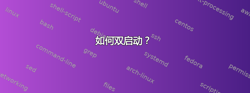 如何双启动？