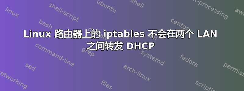 Linux 路由器上的 iptables 不会在两个 LAN 之间转发 DHCP