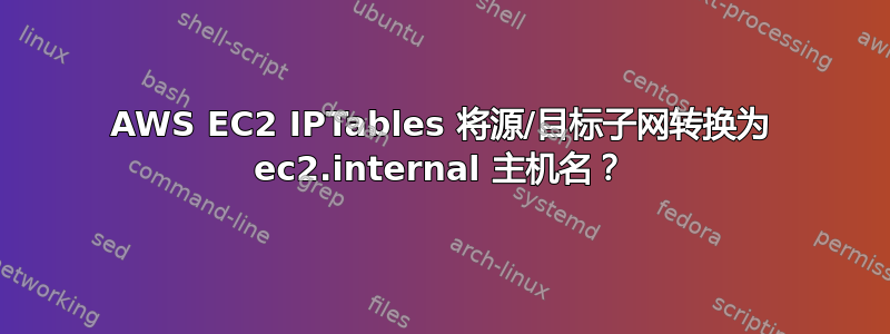 AWS EC2 IPTables 将源/目标子网转换为 ec2.internal 主机名？