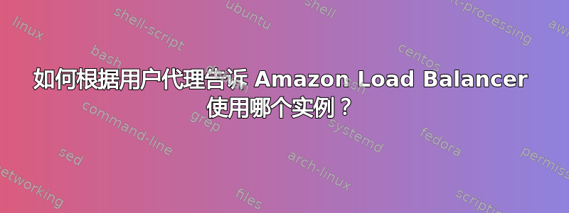 如何根据用户代理告诉 Amazon Load Balancer 使用哪个实例？