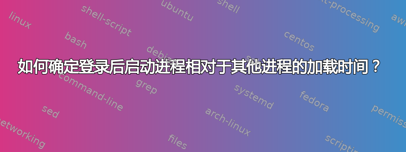 如何确定登录后启动进程相对于其他进程的加载时间？