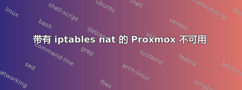 带有 iptables nat 的 Proxmox 不可用