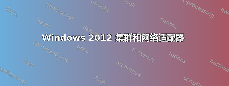 Windows 2012 集群和网络适配器