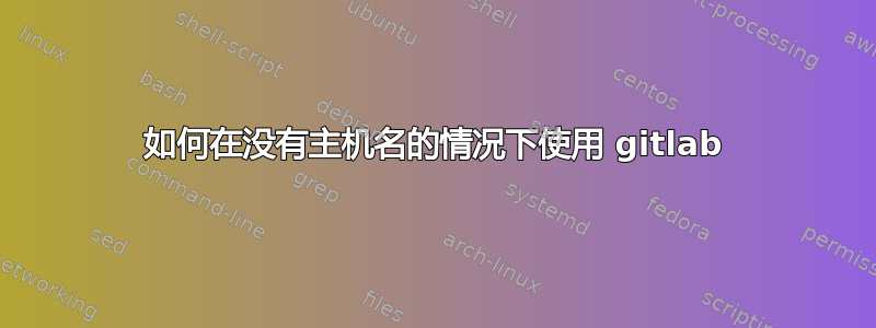 如何在没有主机名的情况下使用 gitlab