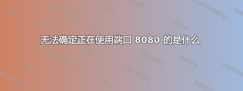 无法确定正在使用端口 8080 的是什么