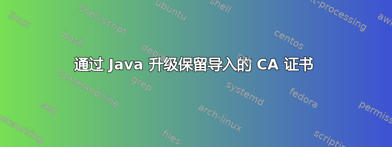 通过 Java 升级保留导入的 CA 证书