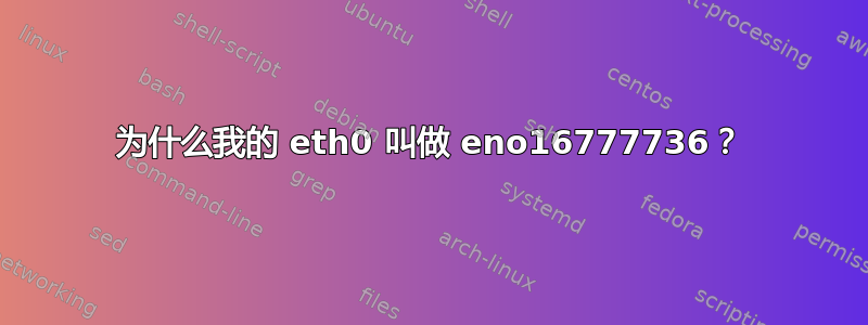 为什么我的 eth0 叫做 eno16777736？