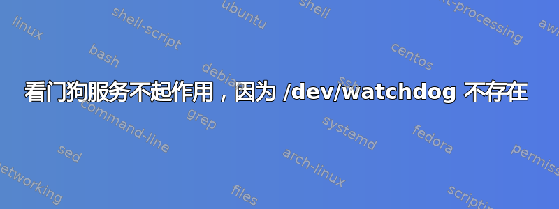 看门狗服务不起作用，因为 /dev/watchdog 不存在