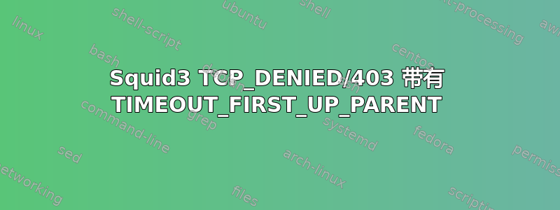 Squid3 TCP_DENIED/403 带有 TIMEOUT_FIRST_UP_PARENT