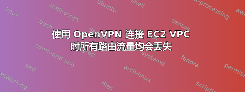 使用 OpenVPN 连接 EC2 VPC 时所有路由流量均会丢失