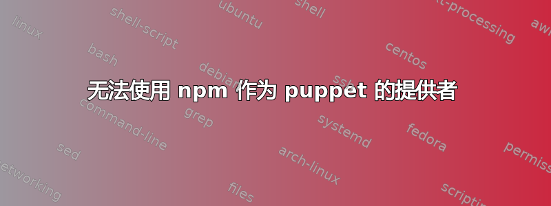 无法使用 npm 作为 puppet 的提供者