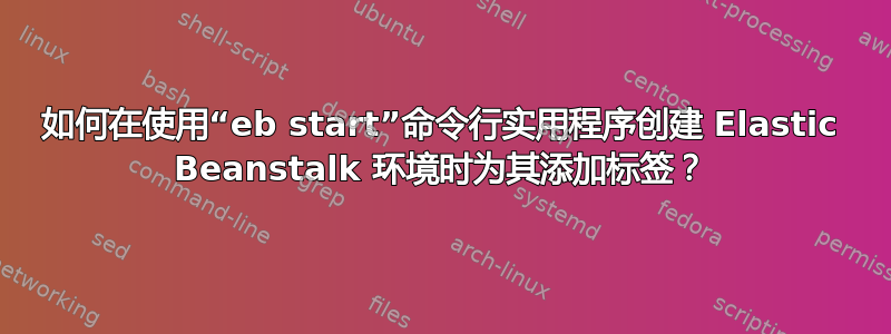 如何在使用“eb start”命令行实用程序创建 Elastic Beanstalk 环境时为其添加标签？