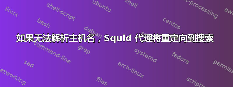 如果无法解析主机名，Squid 代理将重定向到搜索