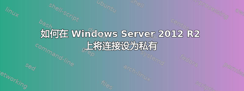 如何在 Windows Server 2012 R2 上将连接设为私有