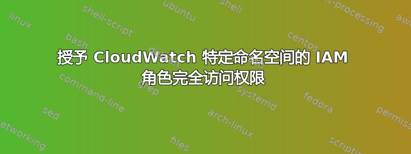 授予 CloudWatch 特定命名空间的 IAM 角色完全访问权限