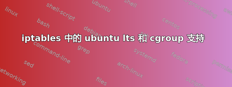 iptables 中的 ubuntu lts 和 cgroup 支持 