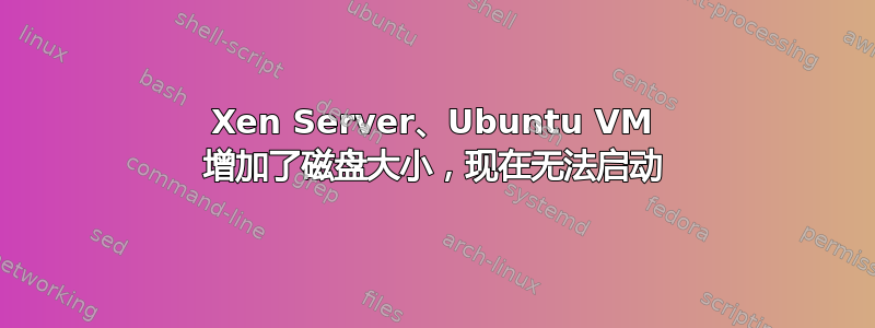 Xen Server、Ubuntu VM 增加了磁盘大小，现在无法启动