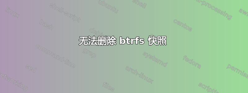 无法删除 btrfs 快照