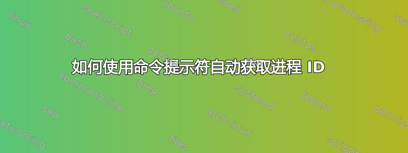 如何使用命令提示符自动获取进程 ID 