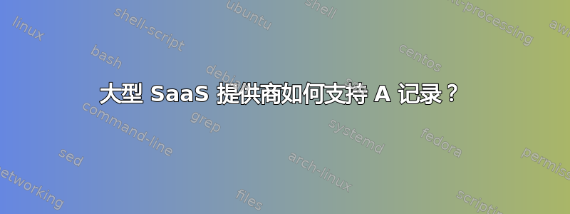 大型 SaaS 提供商如何支持 A 记录？