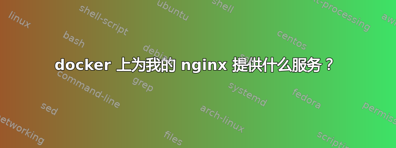 docker 上为我的 nginx 提供什么服务？