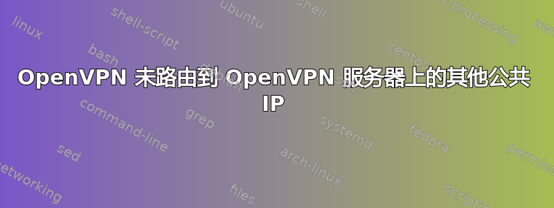 OpenVPN 未路由到 OpenVPN 服务器上的其他公共 IP