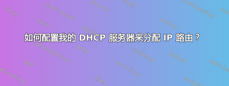 如何配置我的 DHCP 服务器来分配 IP 路由？