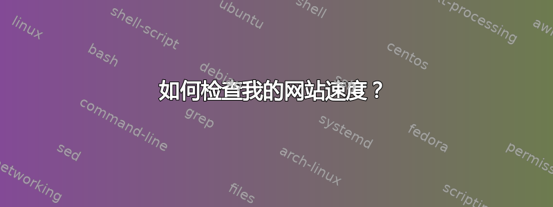 如何检查我的网站速度？