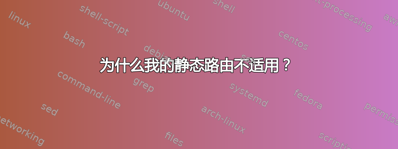 为什么我的静态路由不适用？