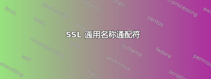 SSL 通用名称通配符 