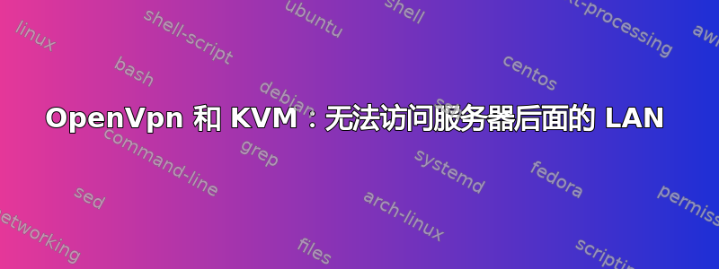 OpenVpn 和 KVM：无法访问服务器后面的 LAN