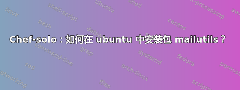 Chef-solo：如何在 ubuntu 中安装包 mailutils？