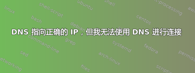 DNS 指向正确的 IP，但我无法使用 DNS 进行连接