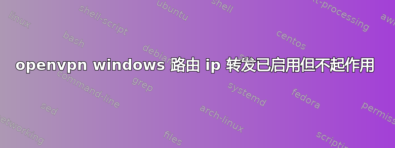 openvpn windows 路由 ip 转发已启用但不起作用