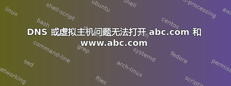 DNS 或虚拟主机问题无法打开 abc.com 和 www.abc.com