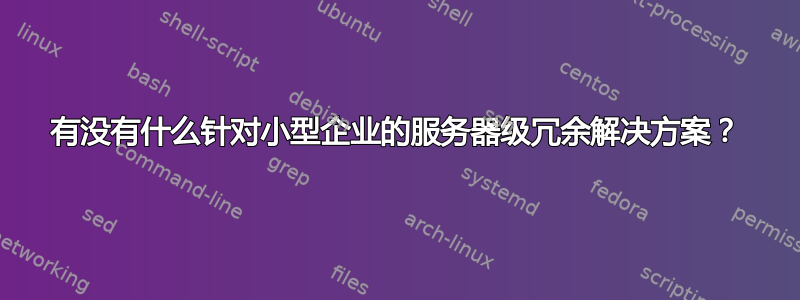 有没有什么针对小型企业的服务器级冗余解决方案？