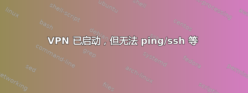 VPN 已启动，但无法 ping/ssh 等