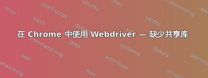 在 Chrome 中使用 Webdriver — 缺少共享库