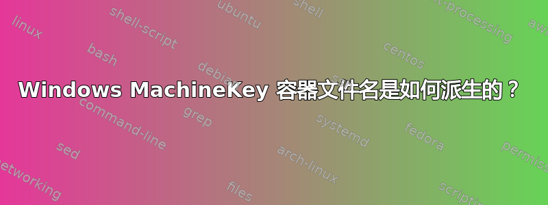 Windows MachineKey 容器文件名是如何派生的？