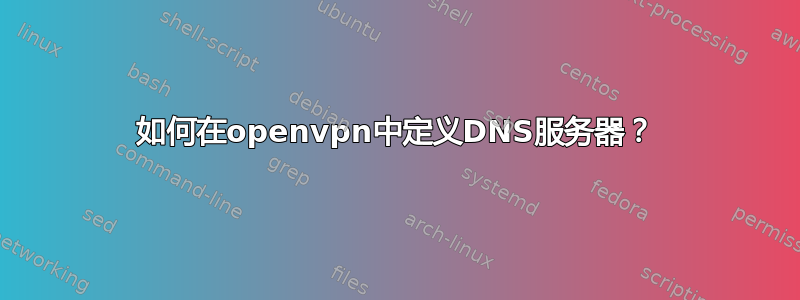 如何在openvpn中定义DNS服务器？