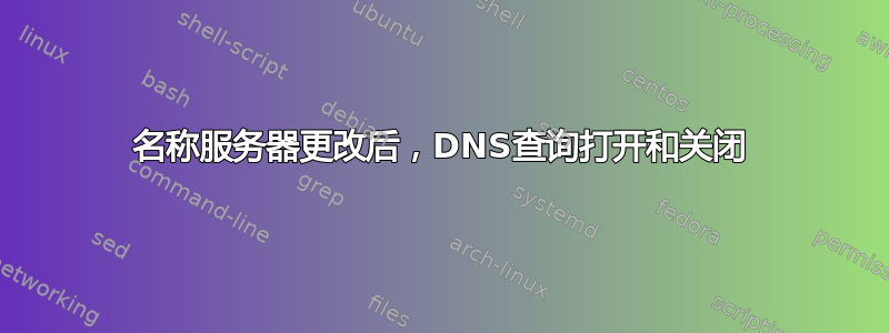 名称服务器更改后，DNS查询打开和关闭