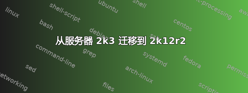 从服务器 2k3 迁移到 2k12r2 