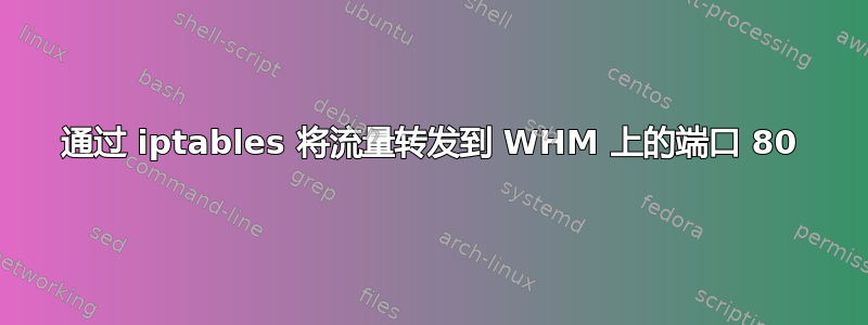 通过 iptables 将流量转发到 WHM 上的端口 80