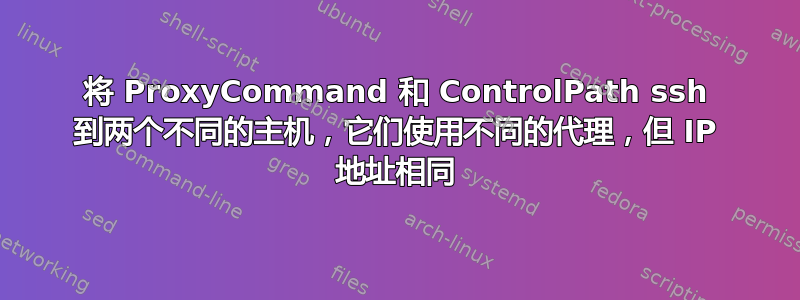 将 ProxyCommand 和 ControlPath ssh 到两个不同的主机，它们使用不同的代理，但 IP 地址相同