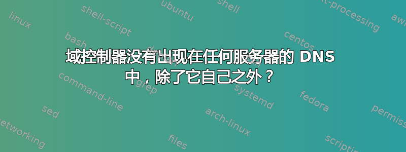 域控制器没有出现在任何服务器的 DNS 中，除了它自己之外？