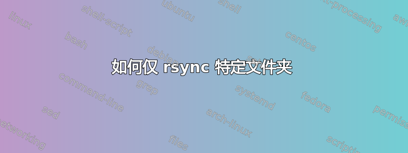 如何仅 rsync 特定文件夹