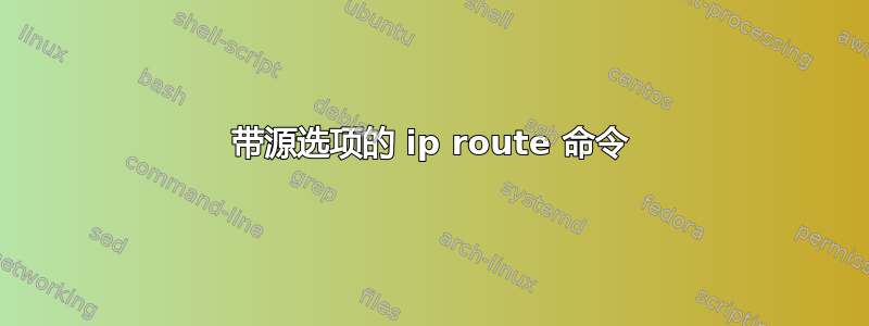 带源选项的 ip route 命令