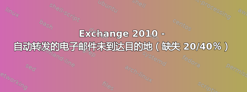 Exchange 2010 - 自动转发的电子邮件未到达目的地（缺失 20/40％）