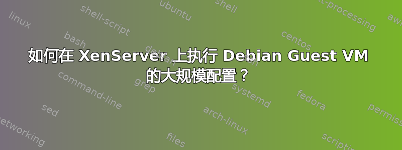 如何在 XenServer 上执行 Debian Guest VM 的大规模配置？